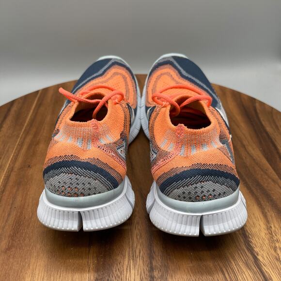 Nike Free Flyknit Shoes Womens Size 8 Orange Running Comfort Walking Gym Sneaker - Picture 4 of 8